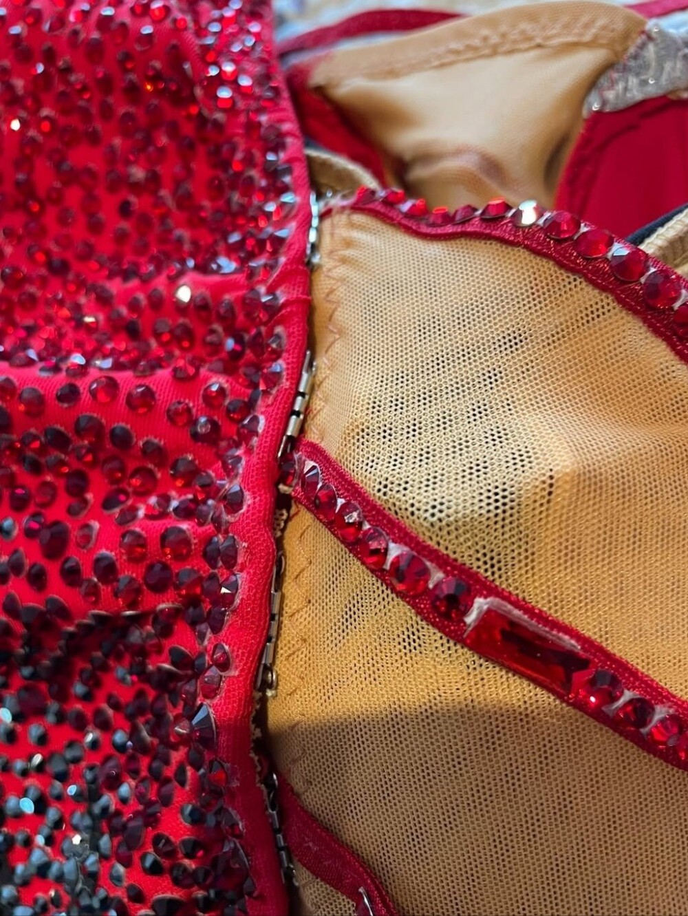 Artistry In Motion Red and Black Smooth Ballroom Dress - Picture 4 of 5